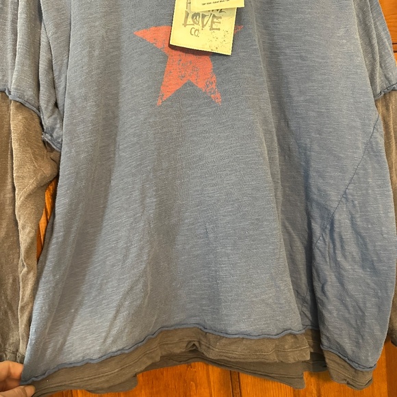 NWT Magnolia Pearl Star Double Layer Tee in Cobalt Blue OS - Picture 9 of 13